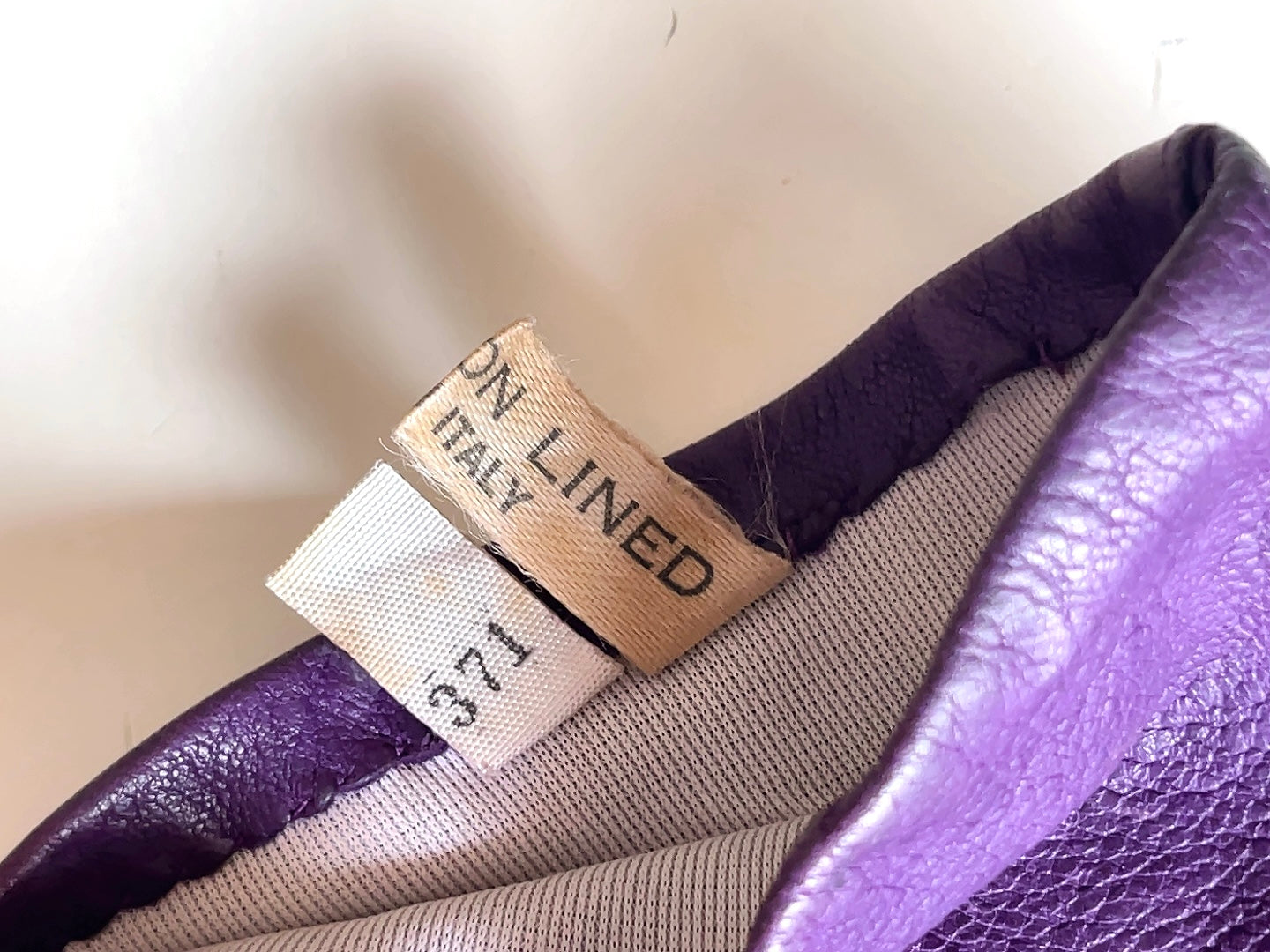 vintage purple leather gloves