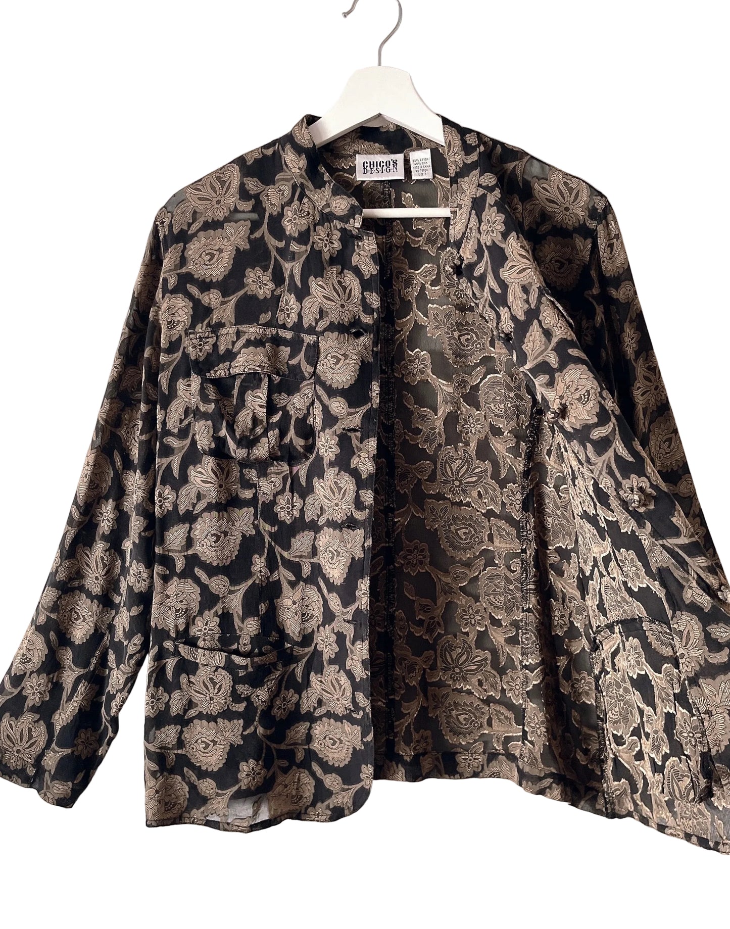 Vintage floral see through jacket