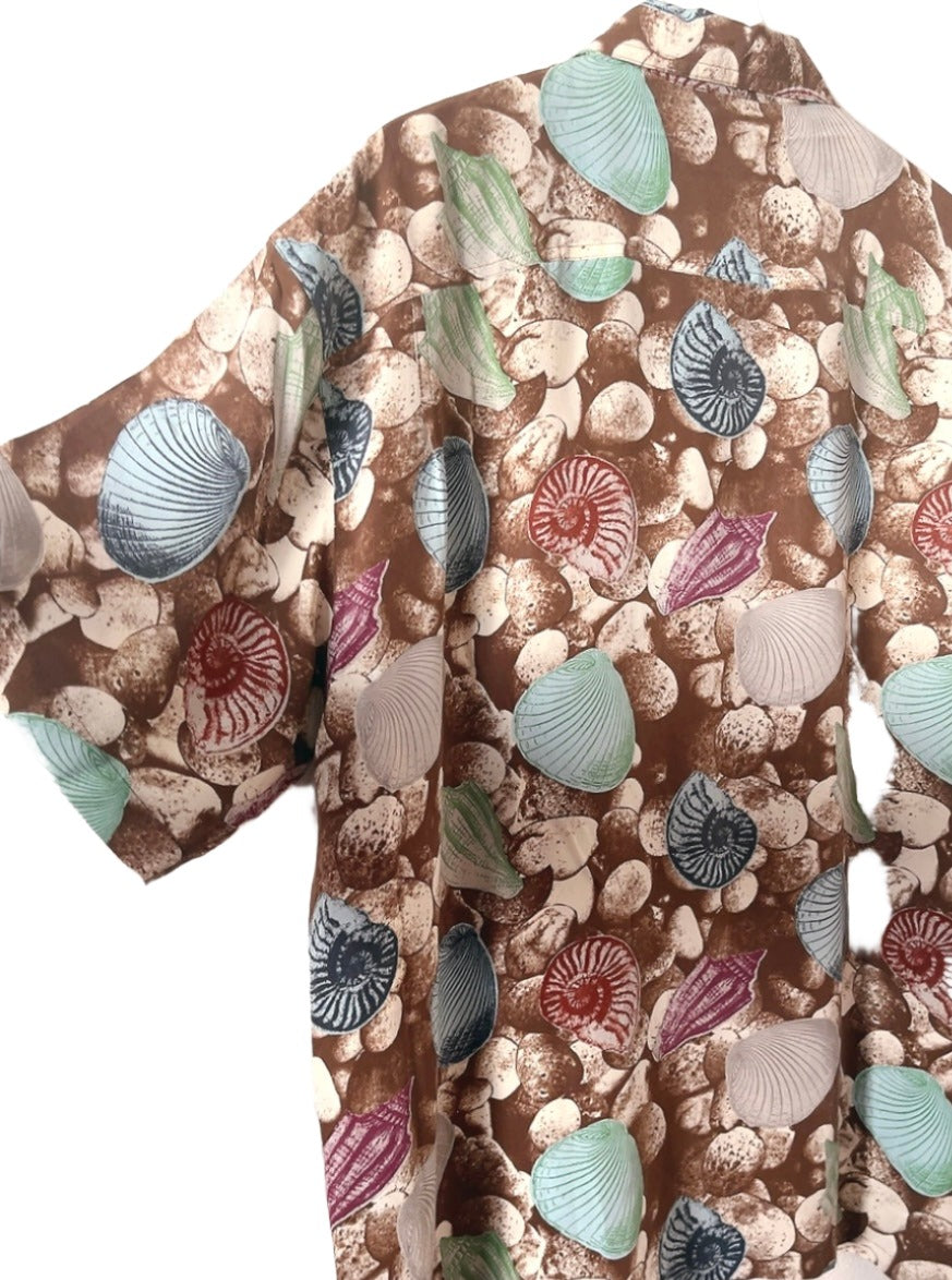 80s vintage shell motif silk shirt