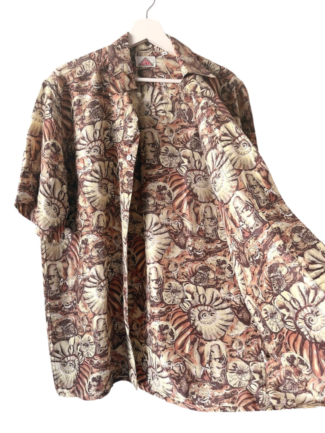 80s vintage shell motif silk shirt