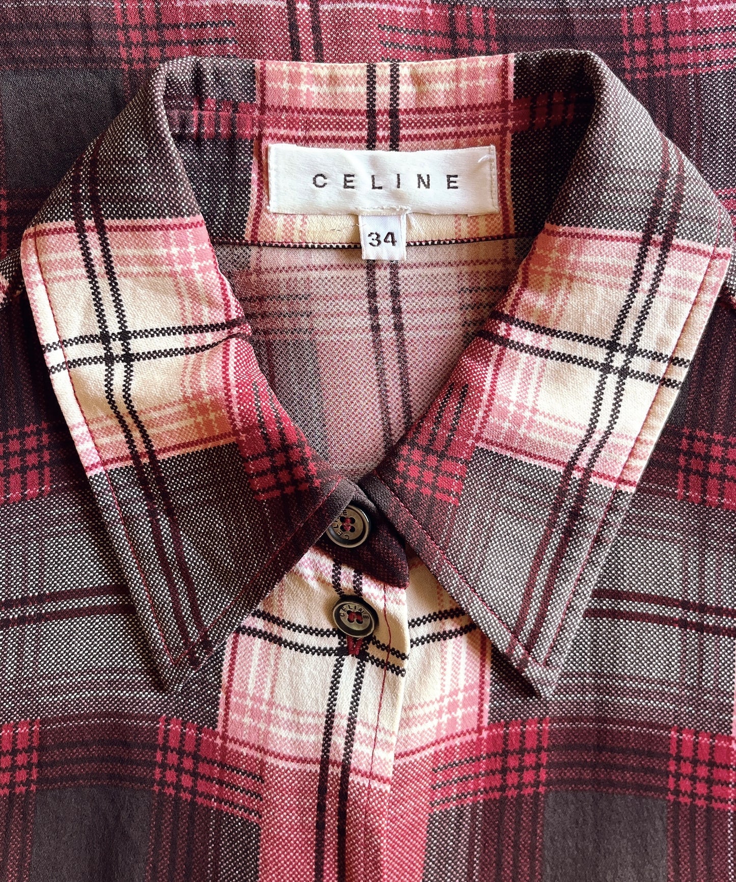 Celine check silk shirt