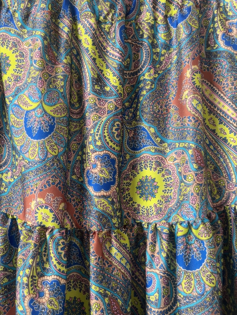 Italy made paisley long flare skirt