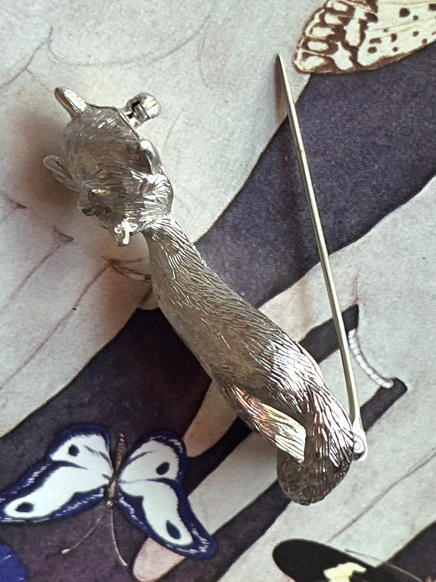 MONET vintage cat brooch