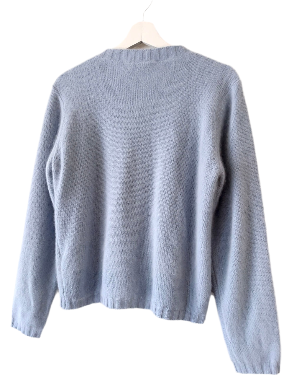 Italy made sky blue Angora mix cardigan