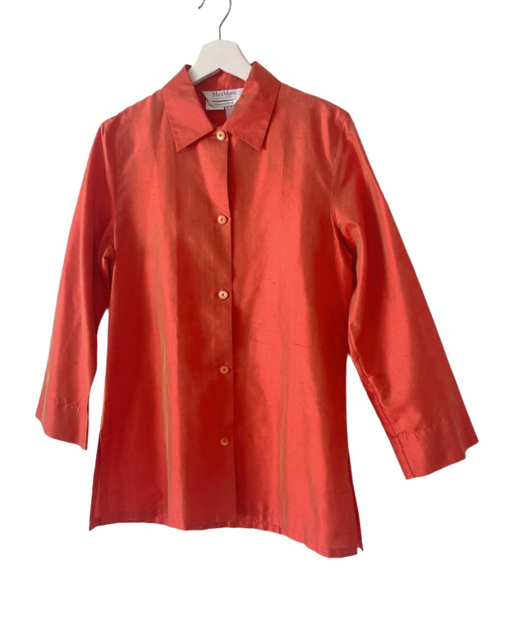 Max mara red silk shirts jacket