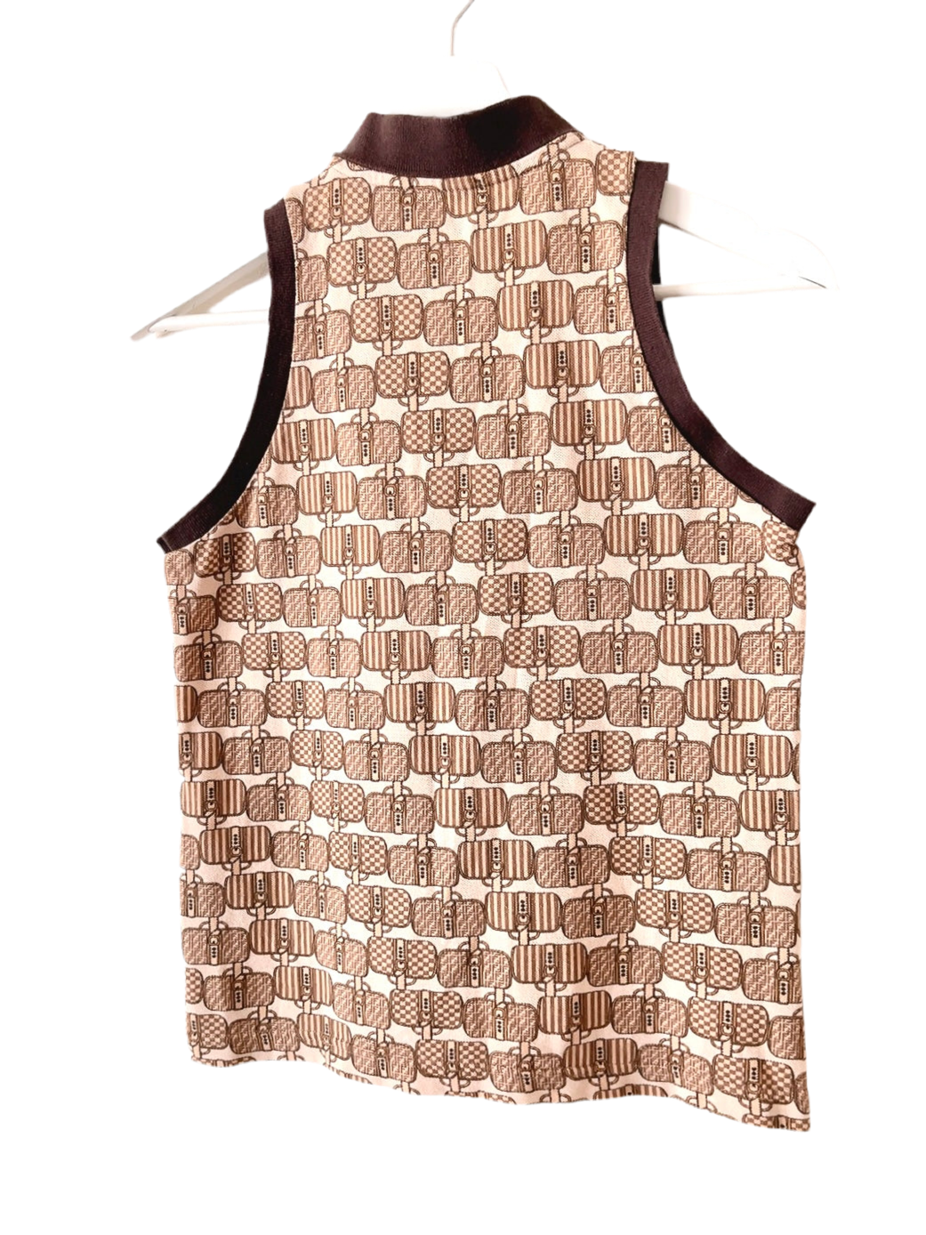 FENDI vintage bag pattern polo tank top