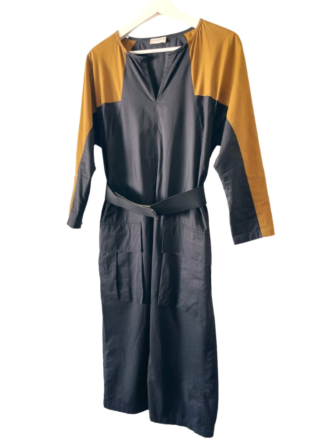 DRIES VAN NOTEN bi-color cotton one-piece dress