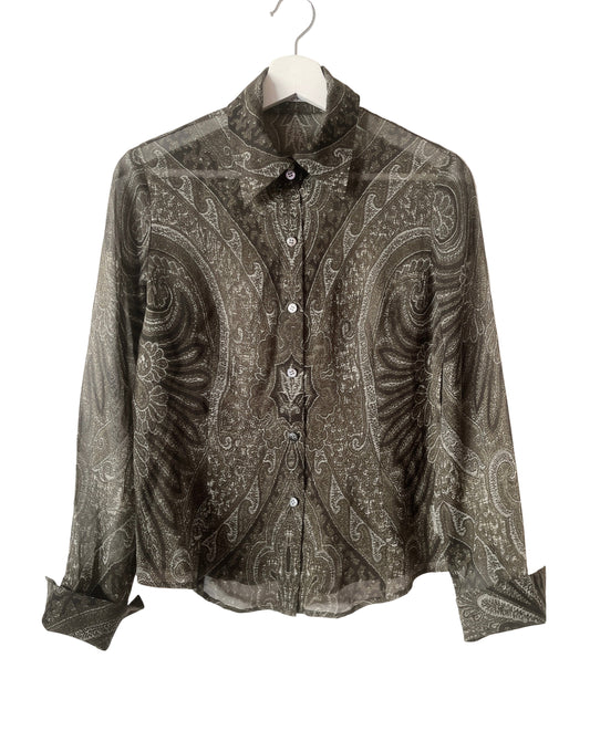 Anne Klein see through silk shirt