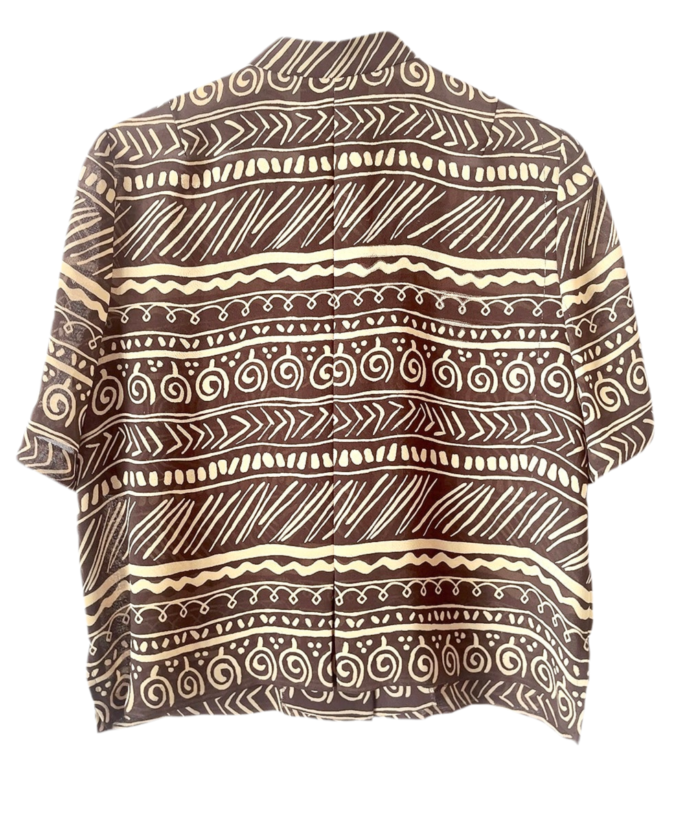 vintage see through pattern shirt