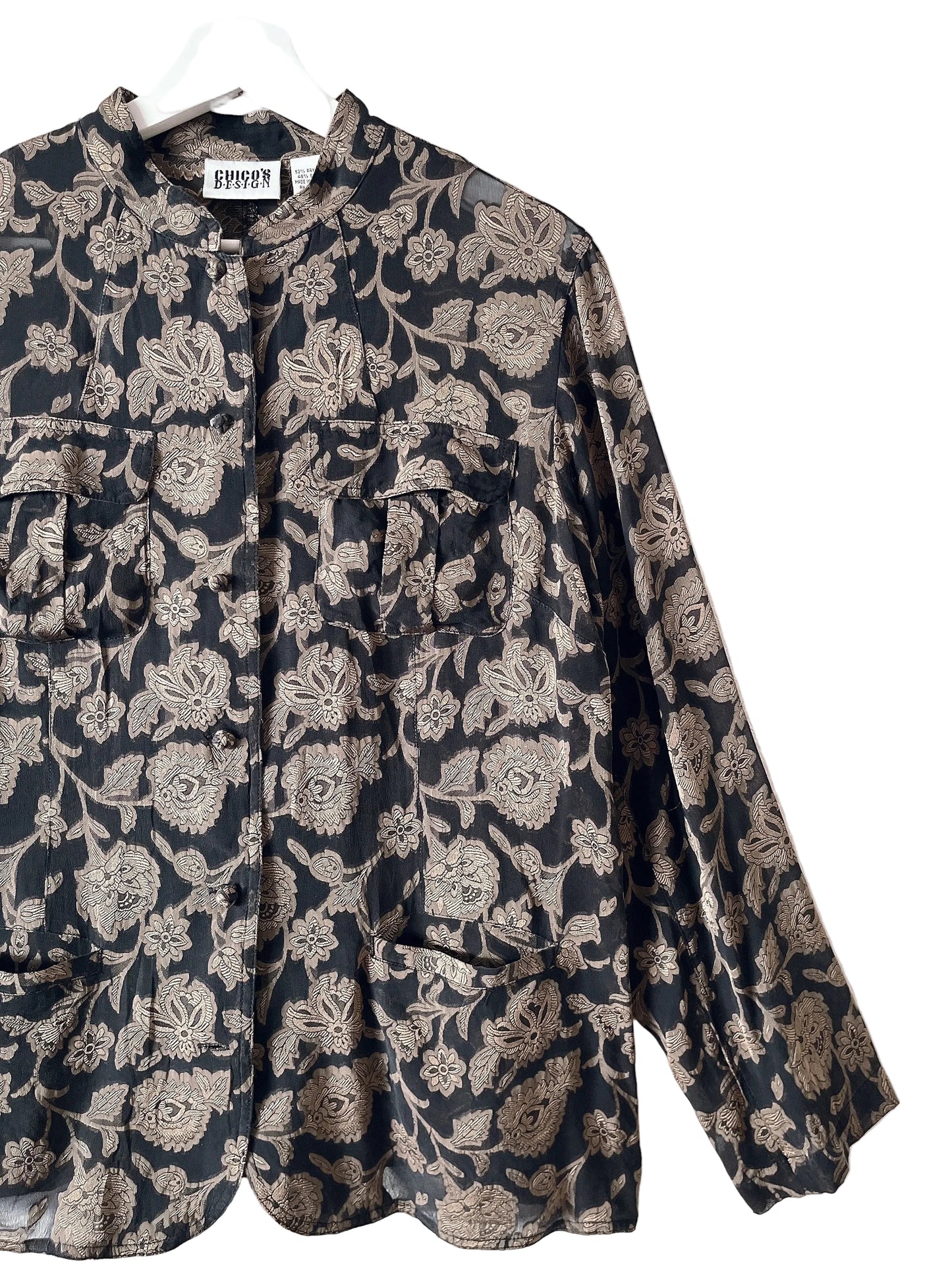 Vintage floral see through jacket