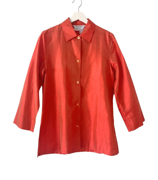 Max mara red silk shirts jacket