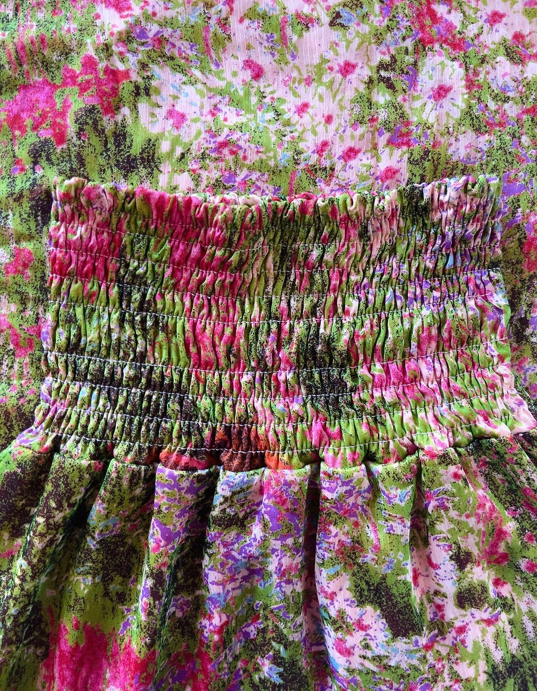 vintage floral bare top long skirt / dress
