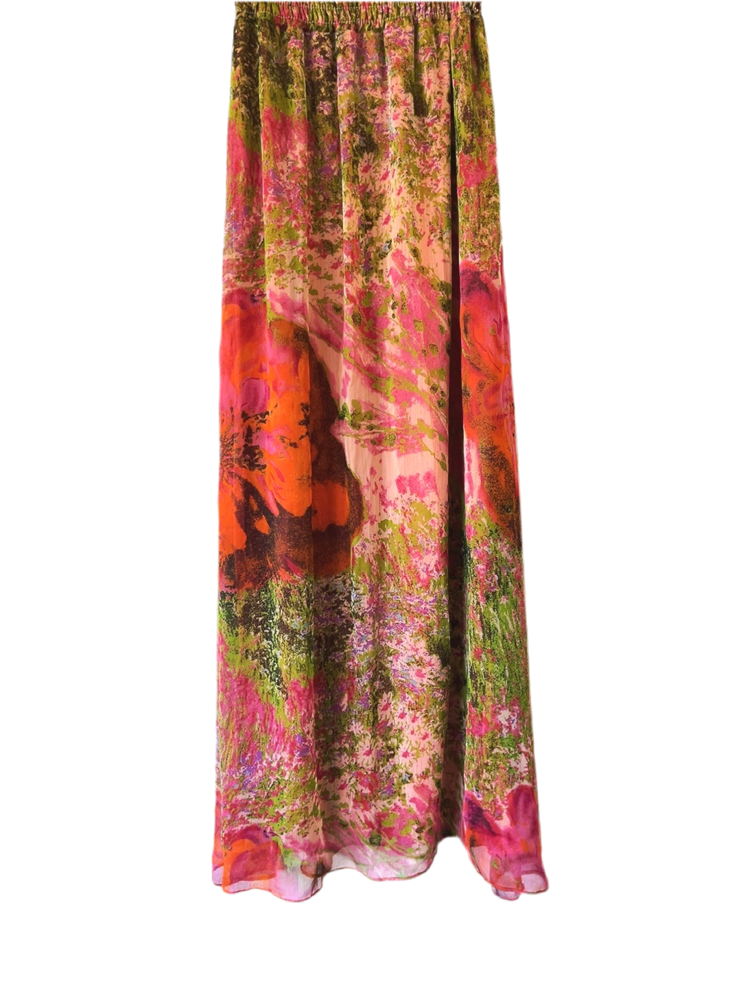 vintage floral bare top long skirt / dress