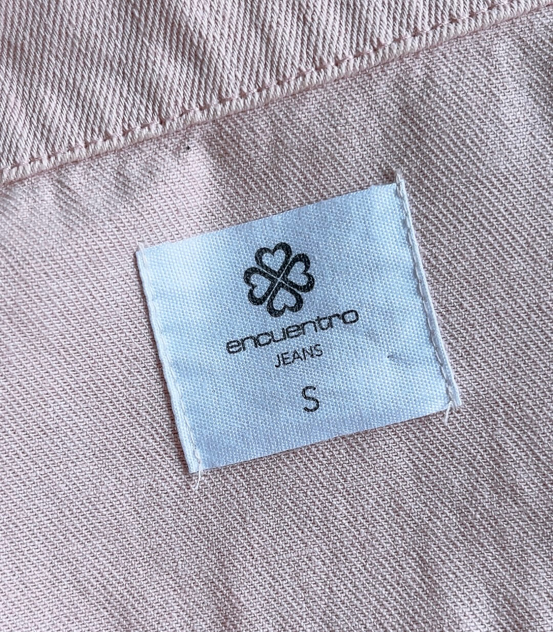 light pink cropped denim jacket