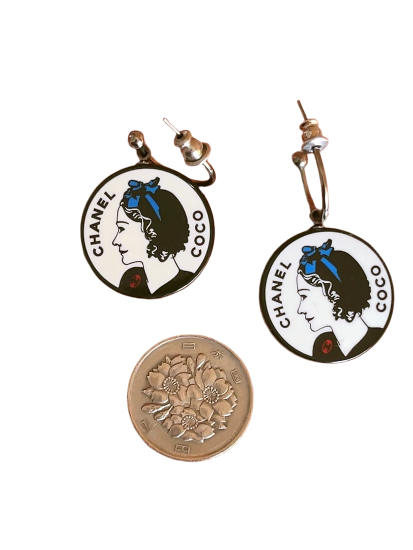 coco CHANEL vintage illustration earrings