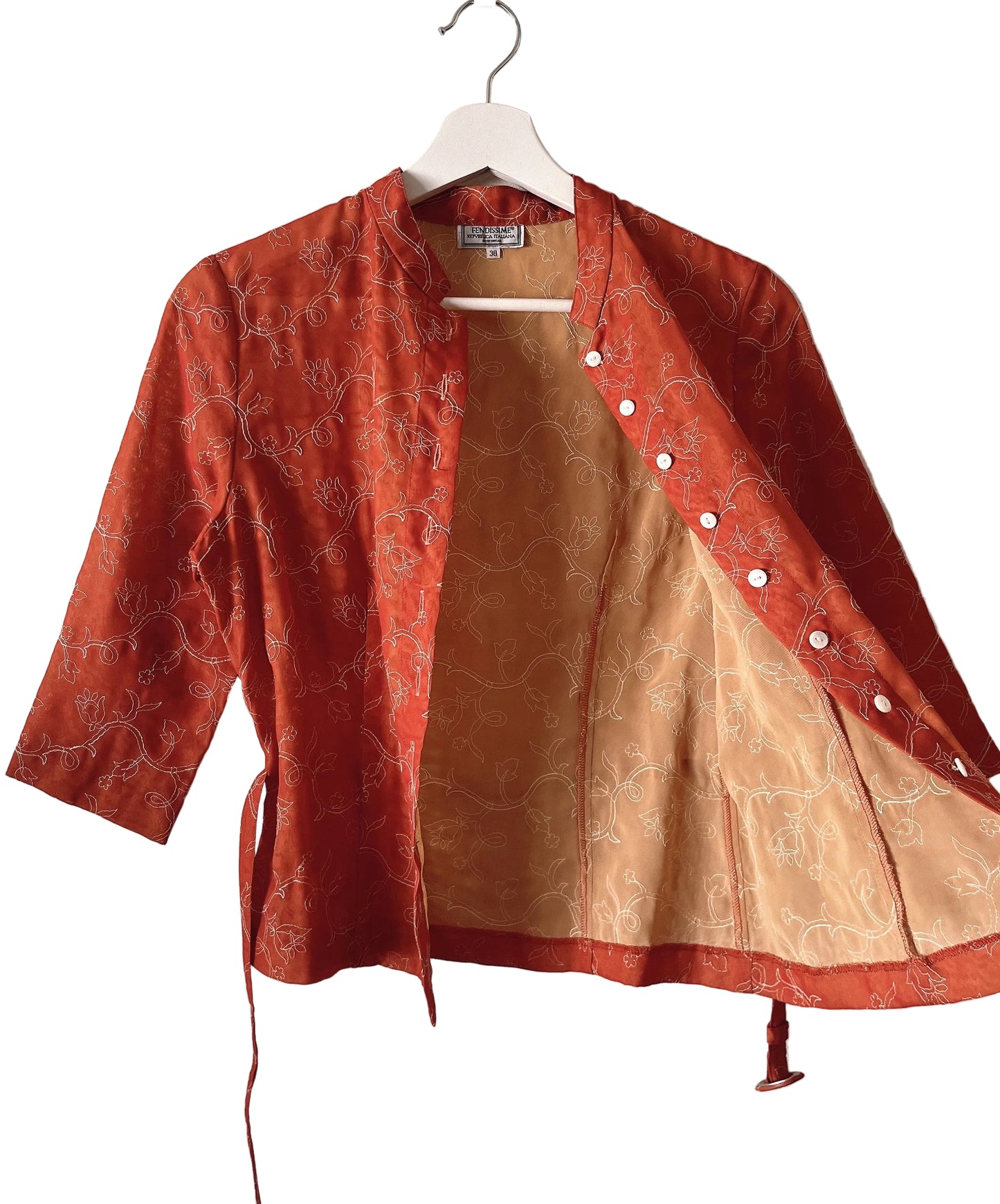 FENDISSIME emboidery belt shirt