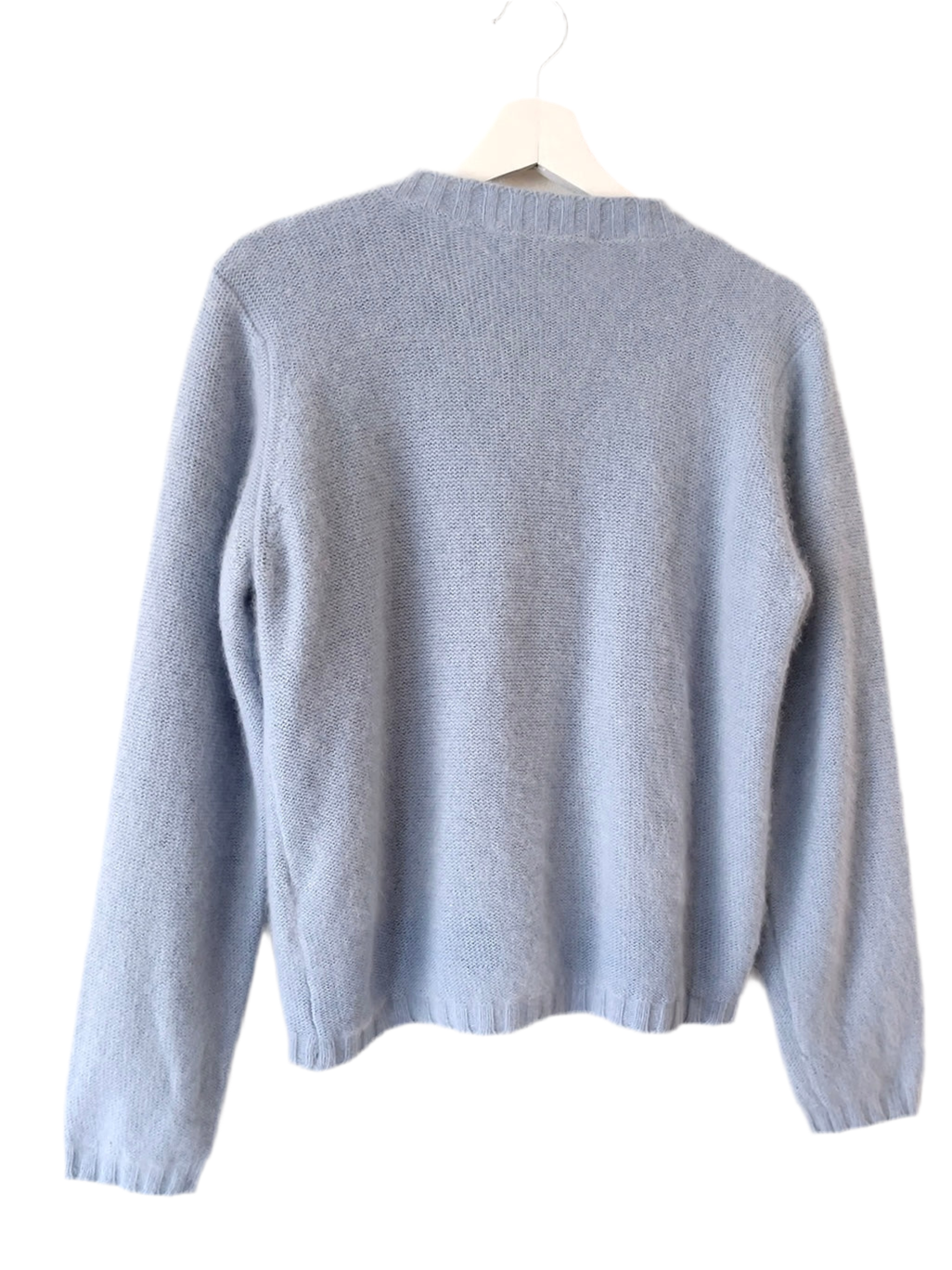 Italy made sky blue Angora mix cardigan