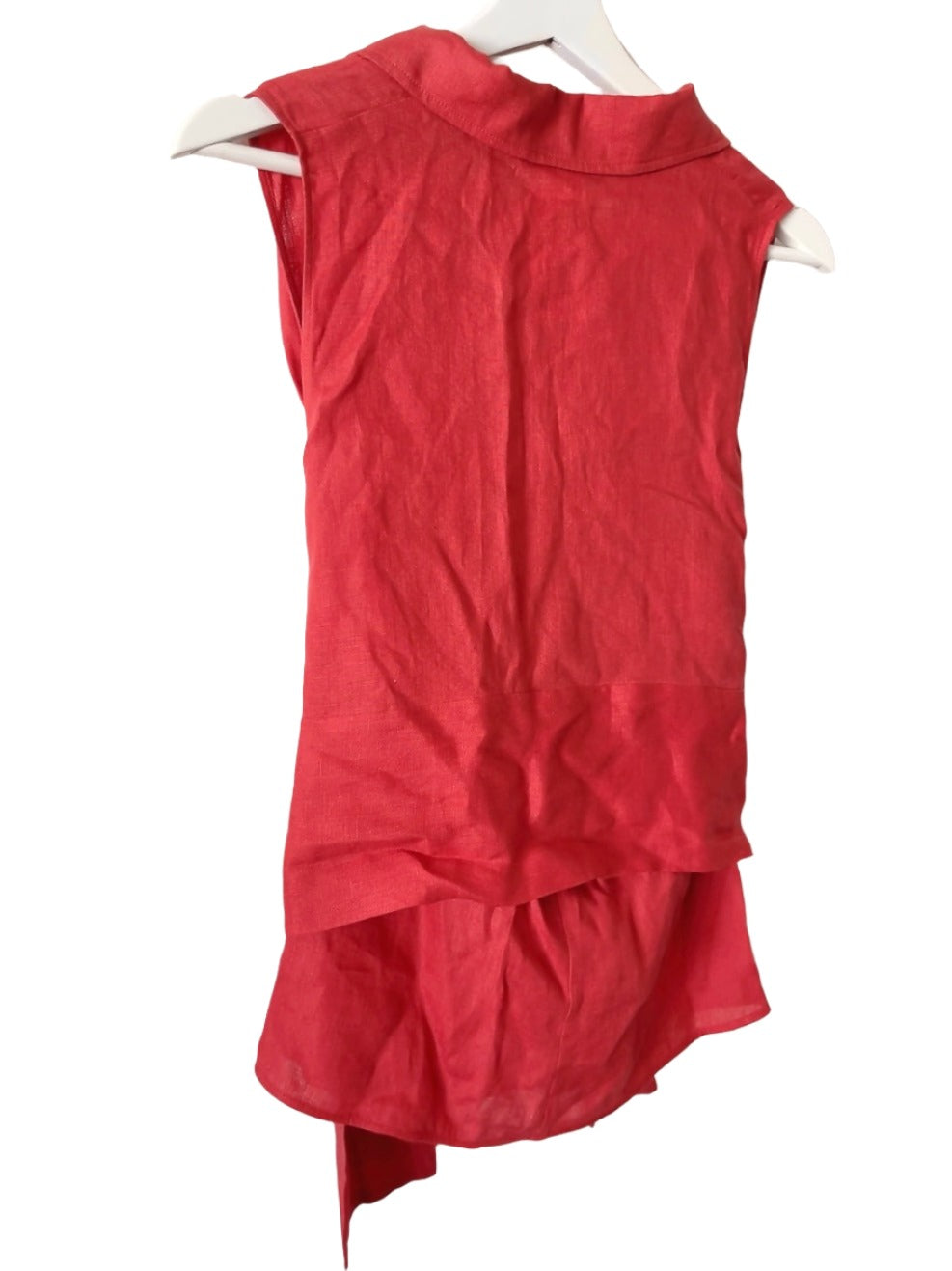 Max Mara vintage red linen sleeve less shirts tank top