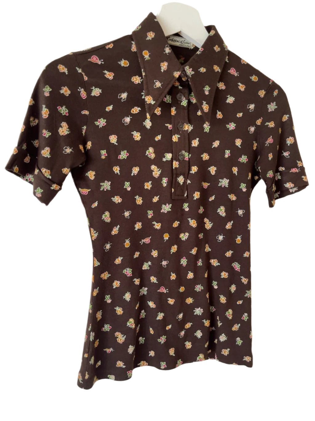70’s made in Italy brown polo shirt