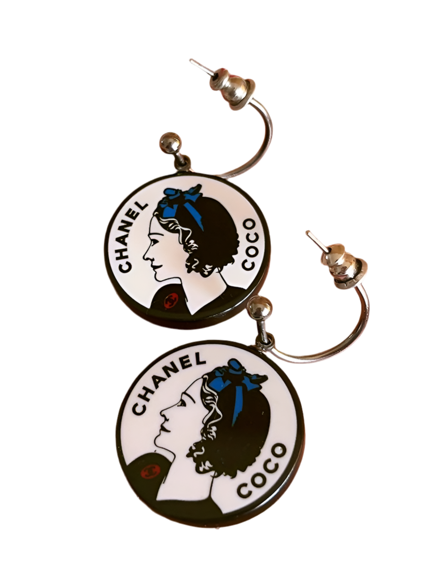 coco CHANEL vintage illustration earrings