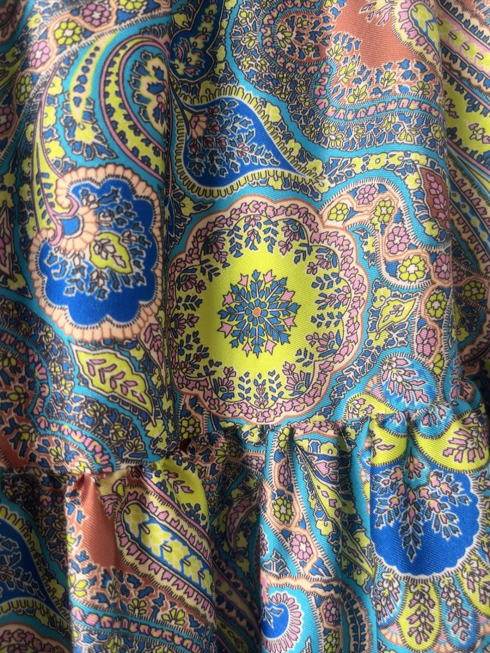 Italy made paisley long flare skirt