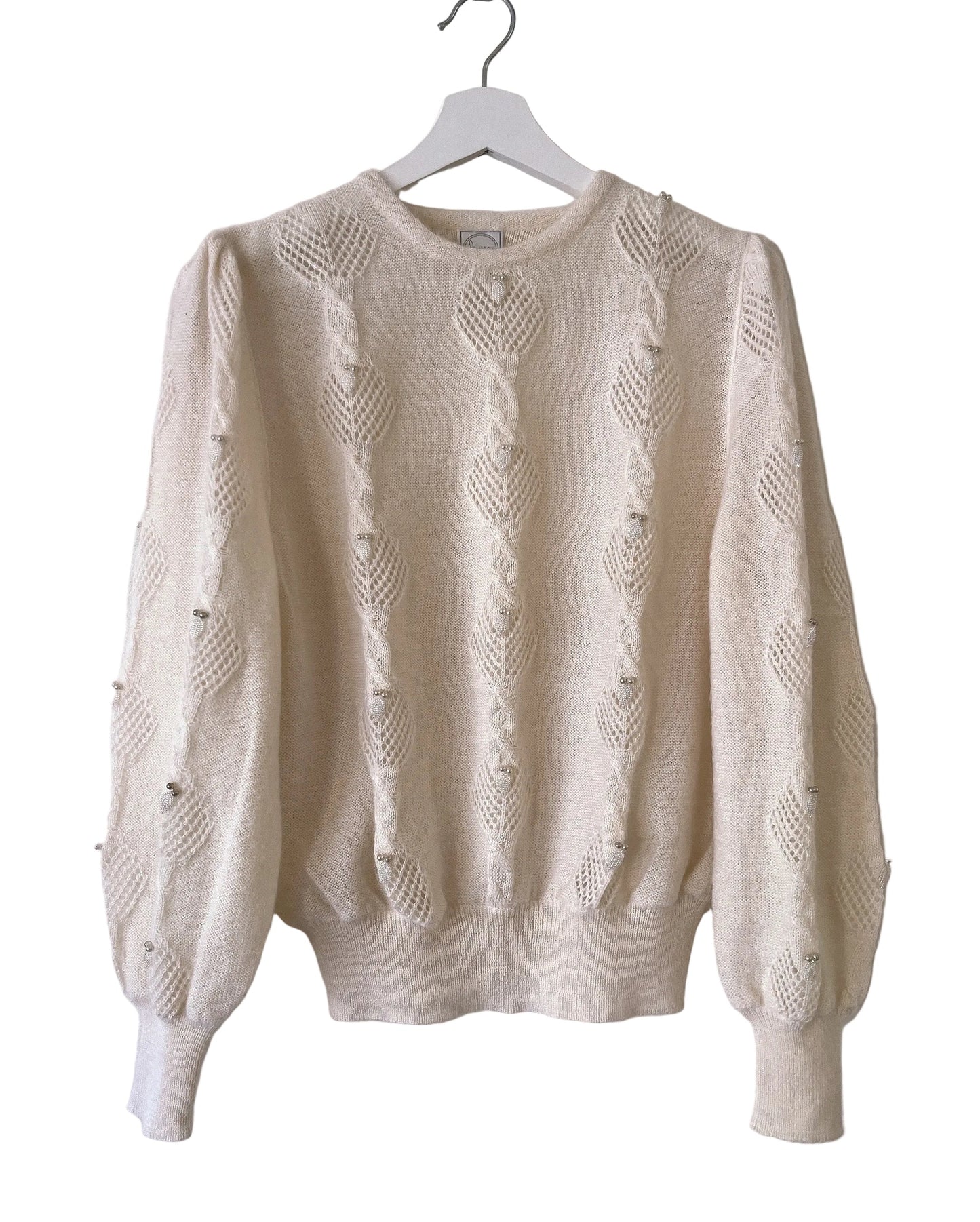 Italy made pearl mohair sweater