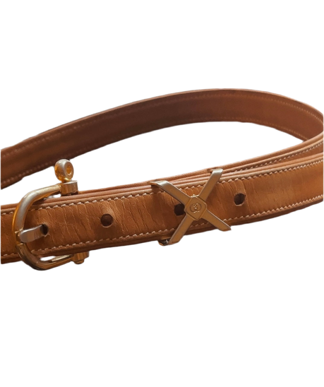 old GUCCI brown leather belt