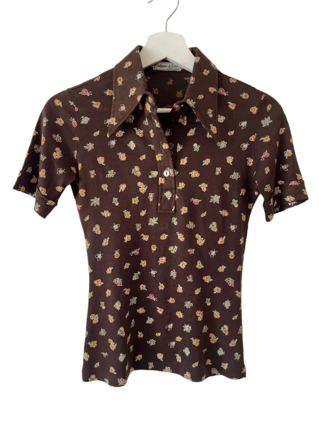 70’s made in Italy brown polo shirt