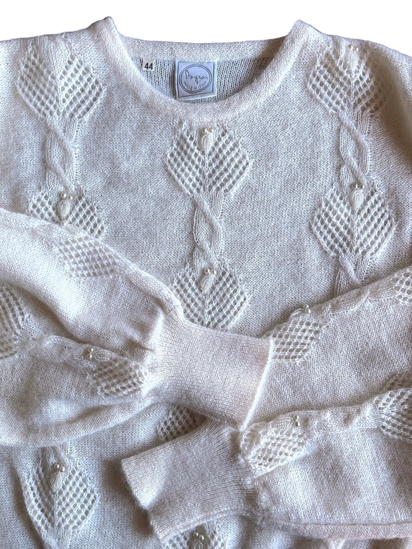Italy made pearl mohair sweater