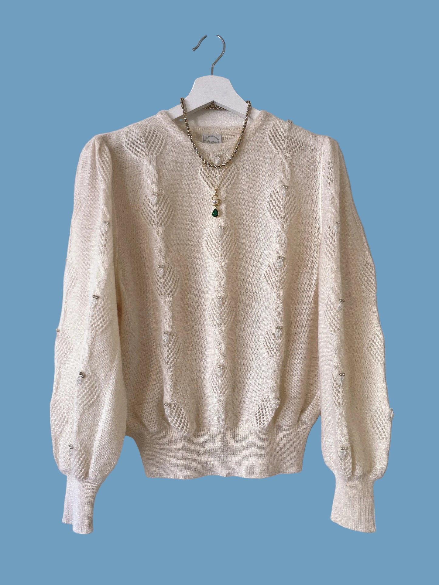 Italy made pearl mohair sweater