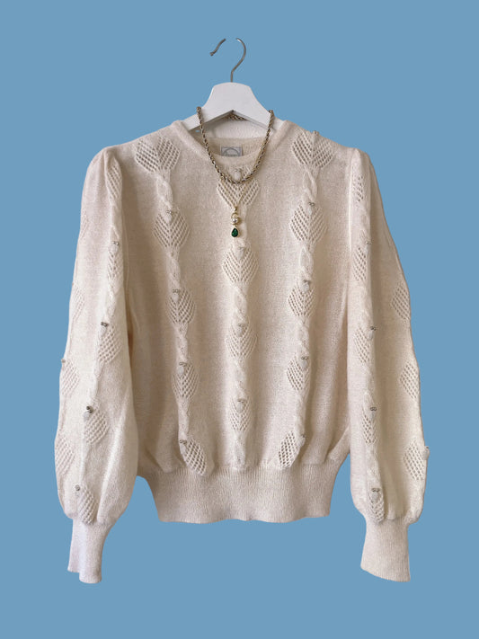 Italy made pearl mohair sweater