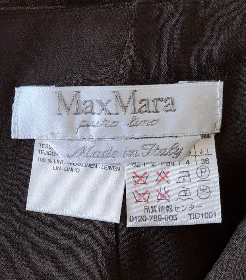 MaxMara linen long slit skirt
