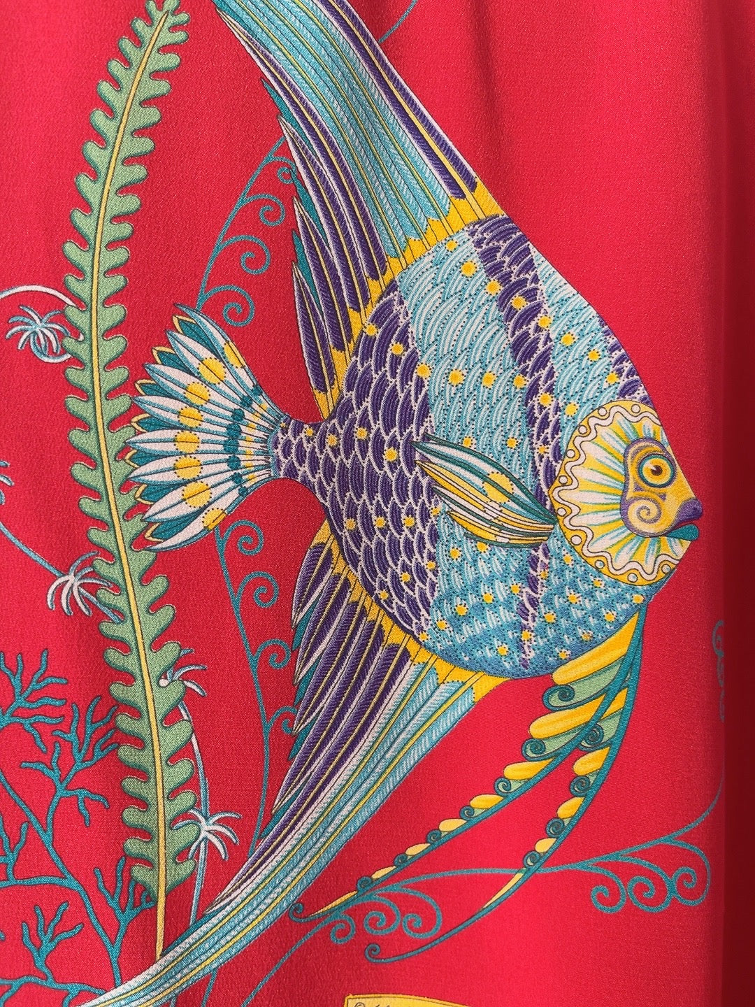 Salvatore Ferragamo fish motif silk top