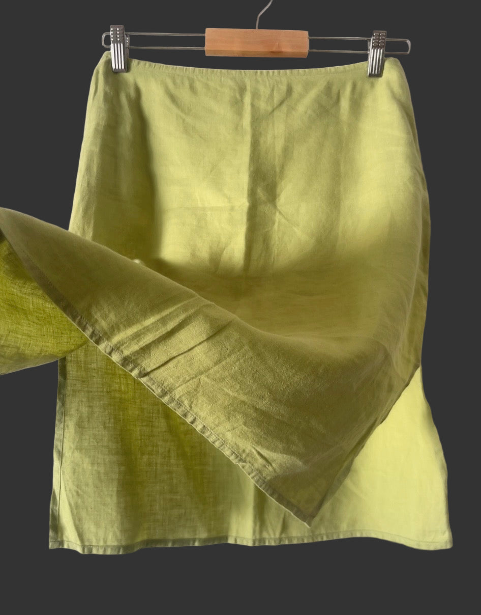 agnès b. linen side slit skirt