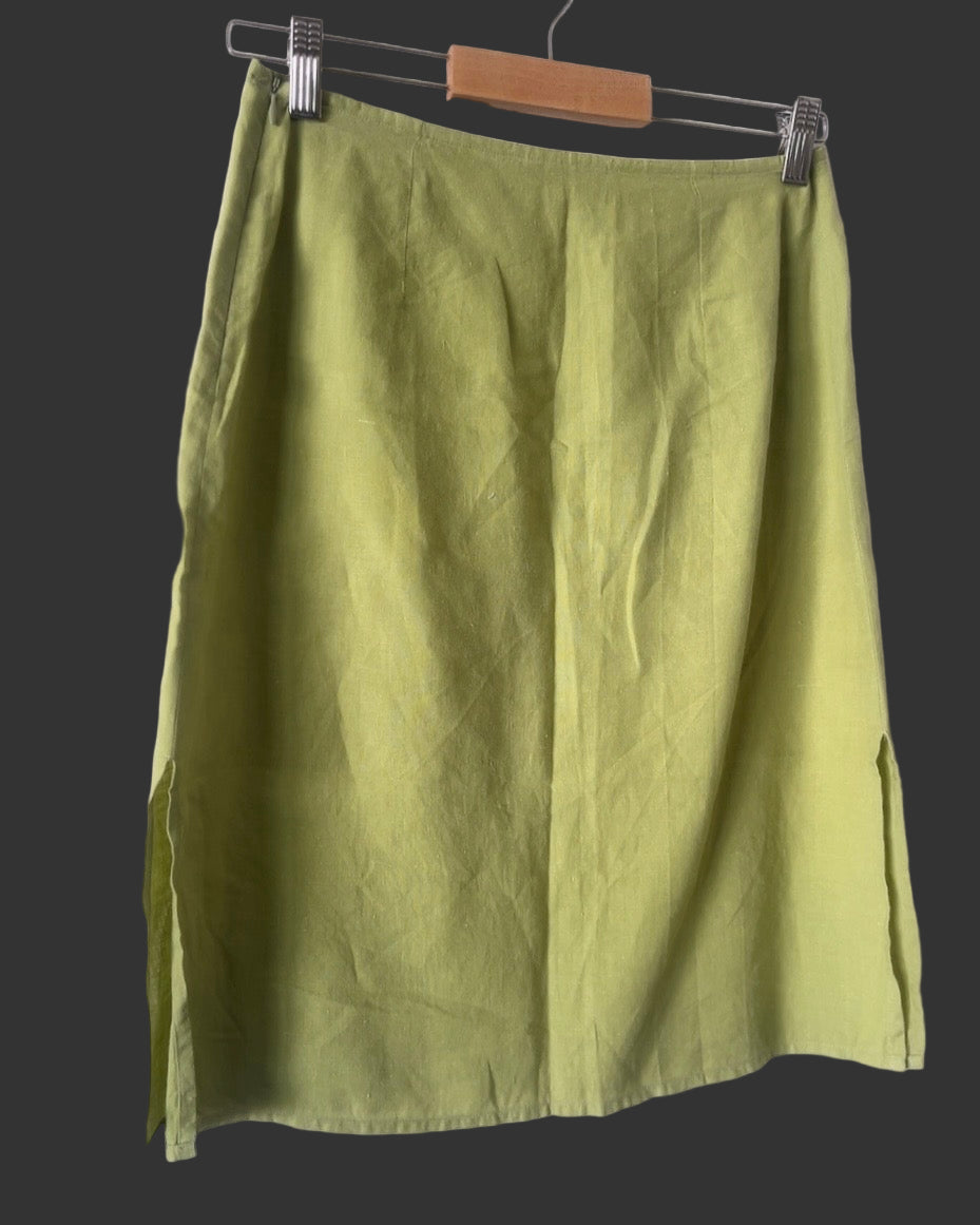 agnès b. linen side slit skirt