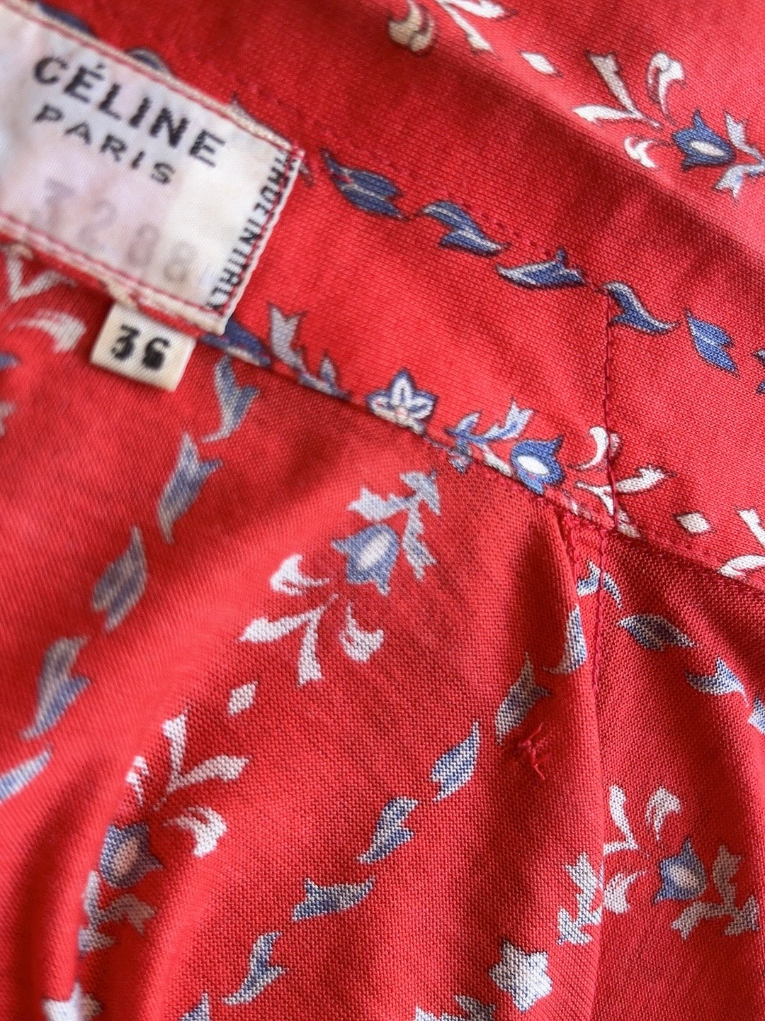 70s old CELINE cotton blouse