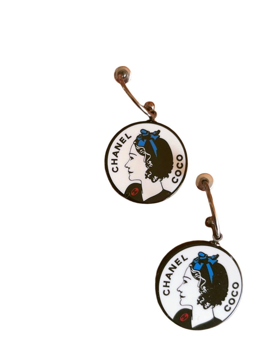 coco CHANEL vintage illustration earrings