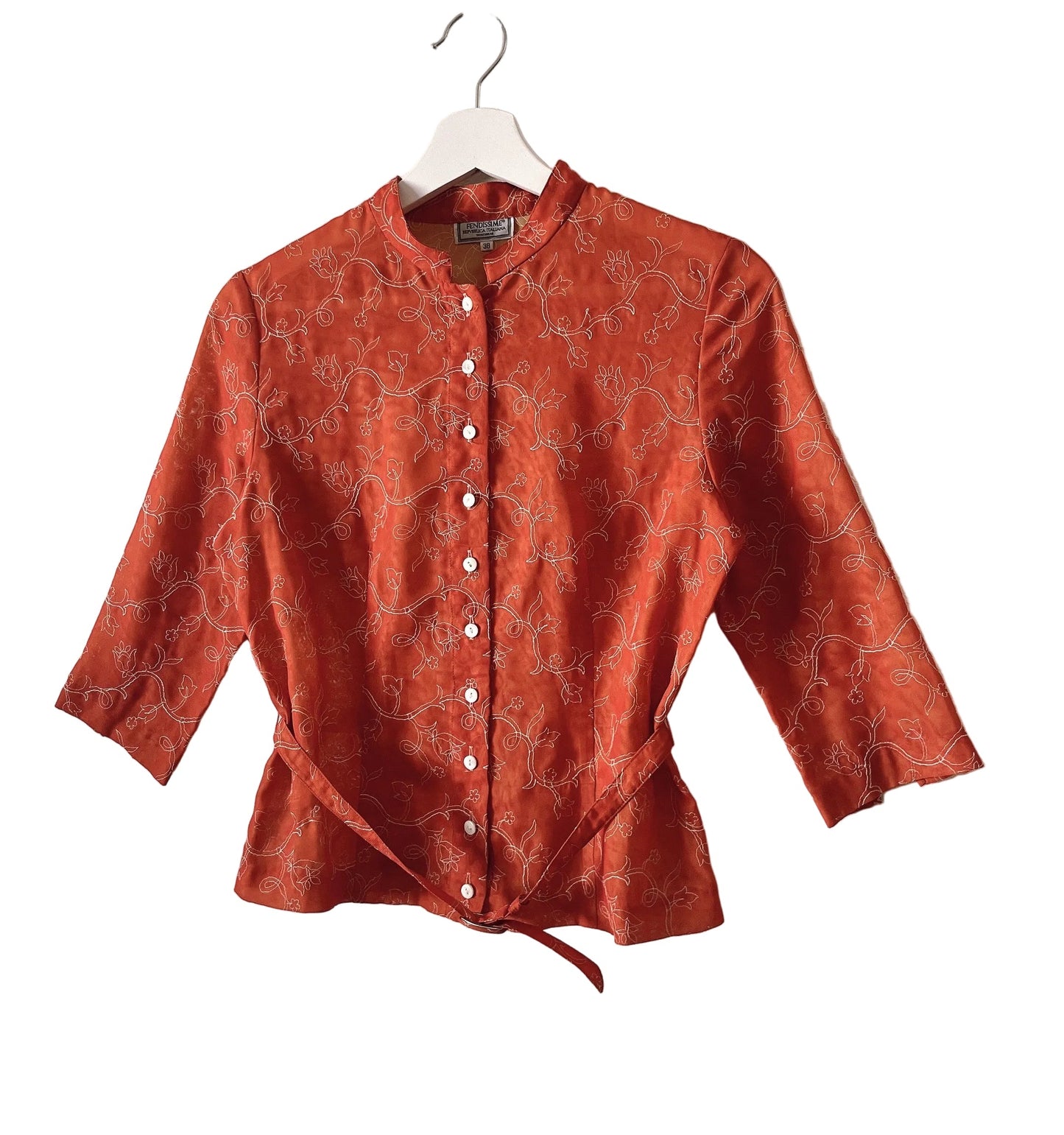 FENDISSIME emboidery belt shirt