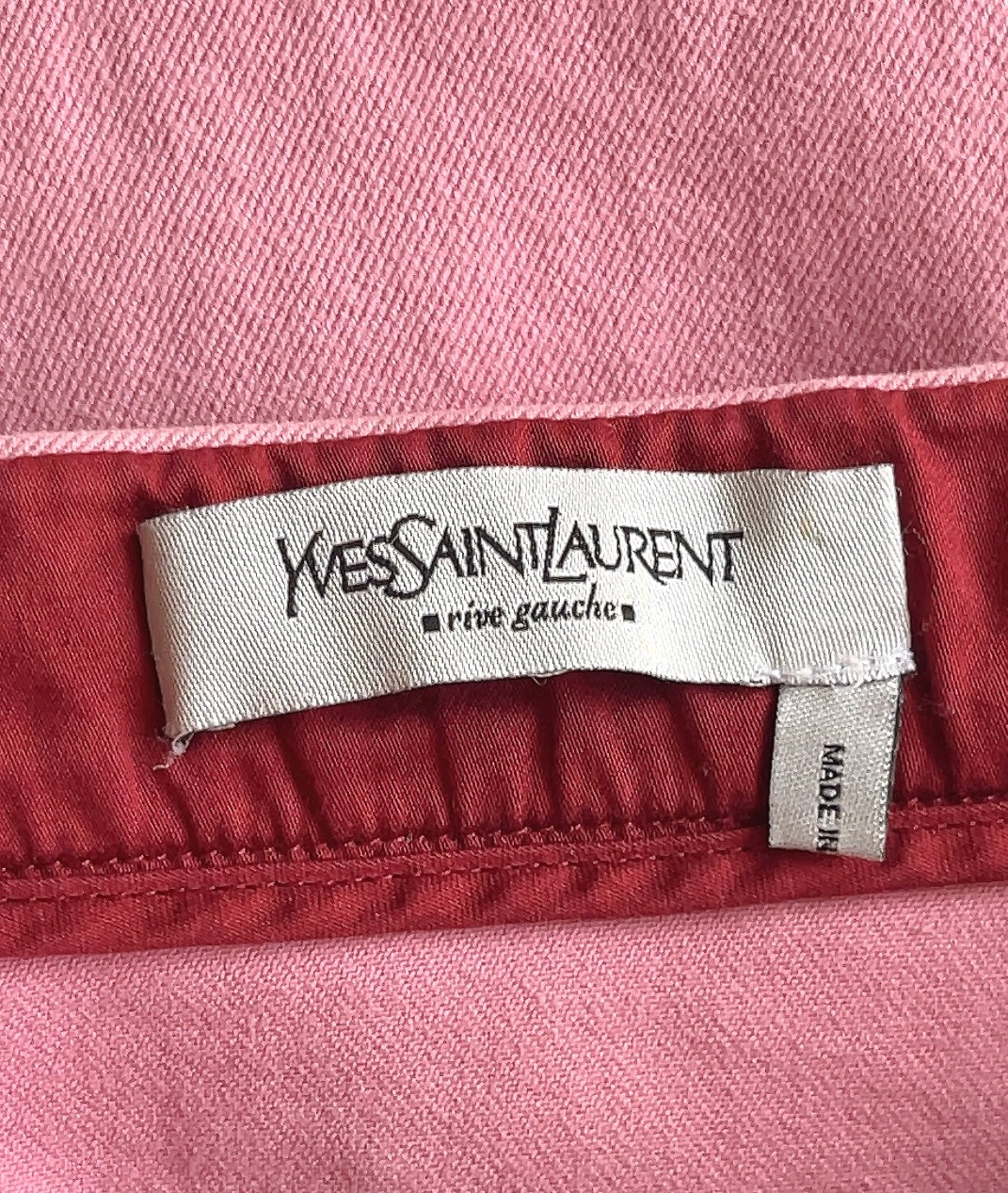 Yves Saint Laurent - rive gauche pink denim mini skirt