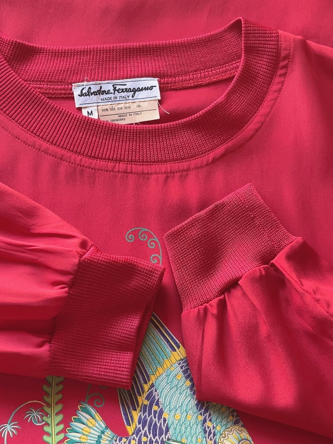 Salvatore Ferragamo fish motif silk top