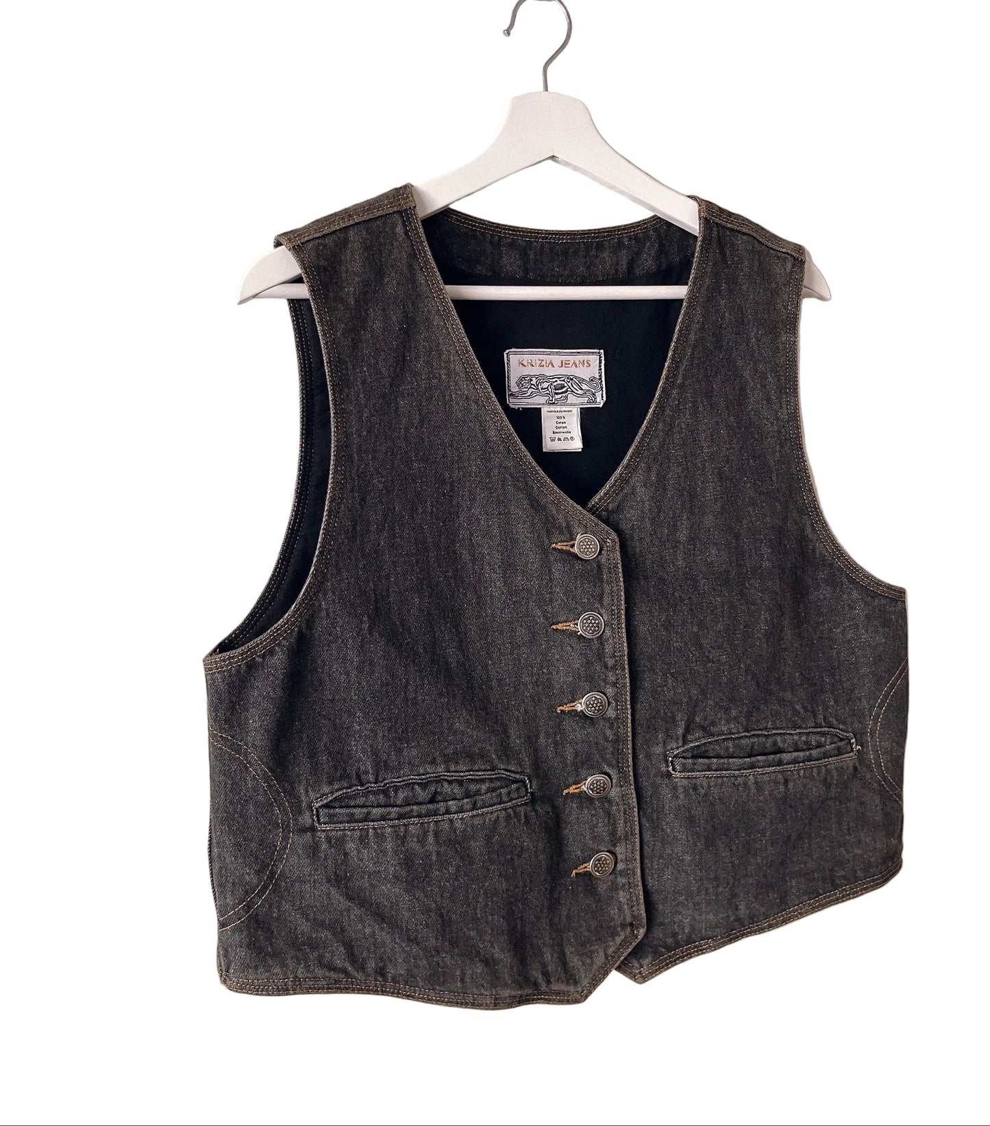 KRIZIA black denim vest