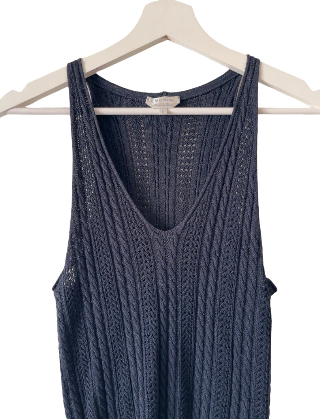 Max Mara navy knit tank top