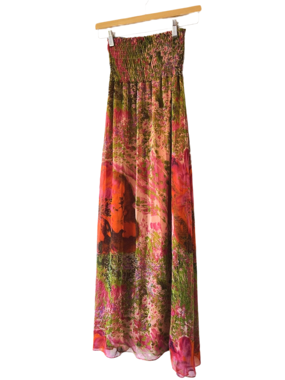 vintage floral bare top long skirt / dress