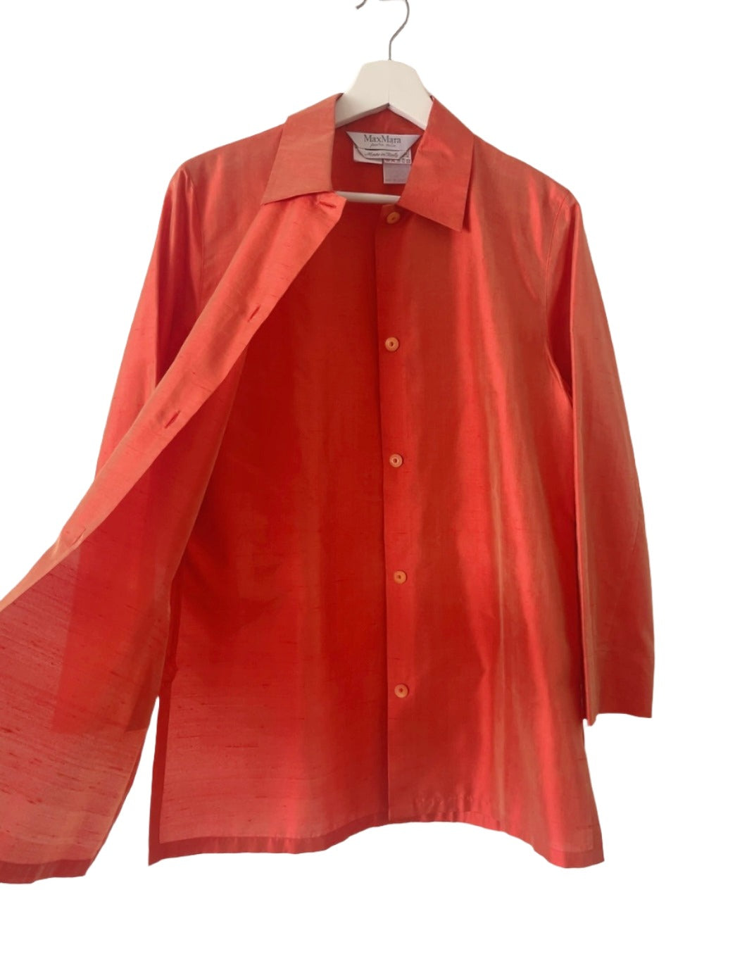 Max mara red silk shirts jacket