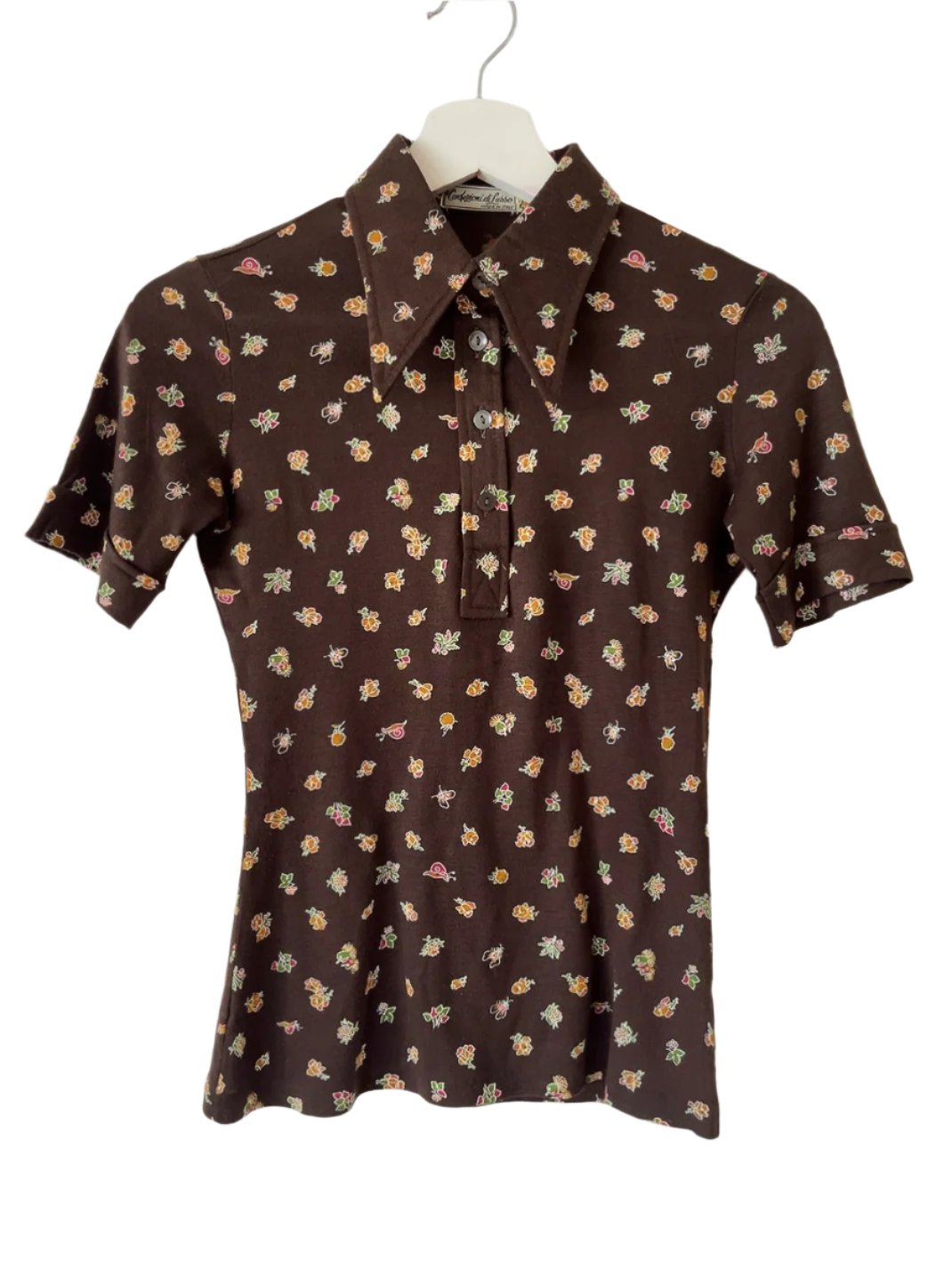 70’s made in Italy brown polo shirt