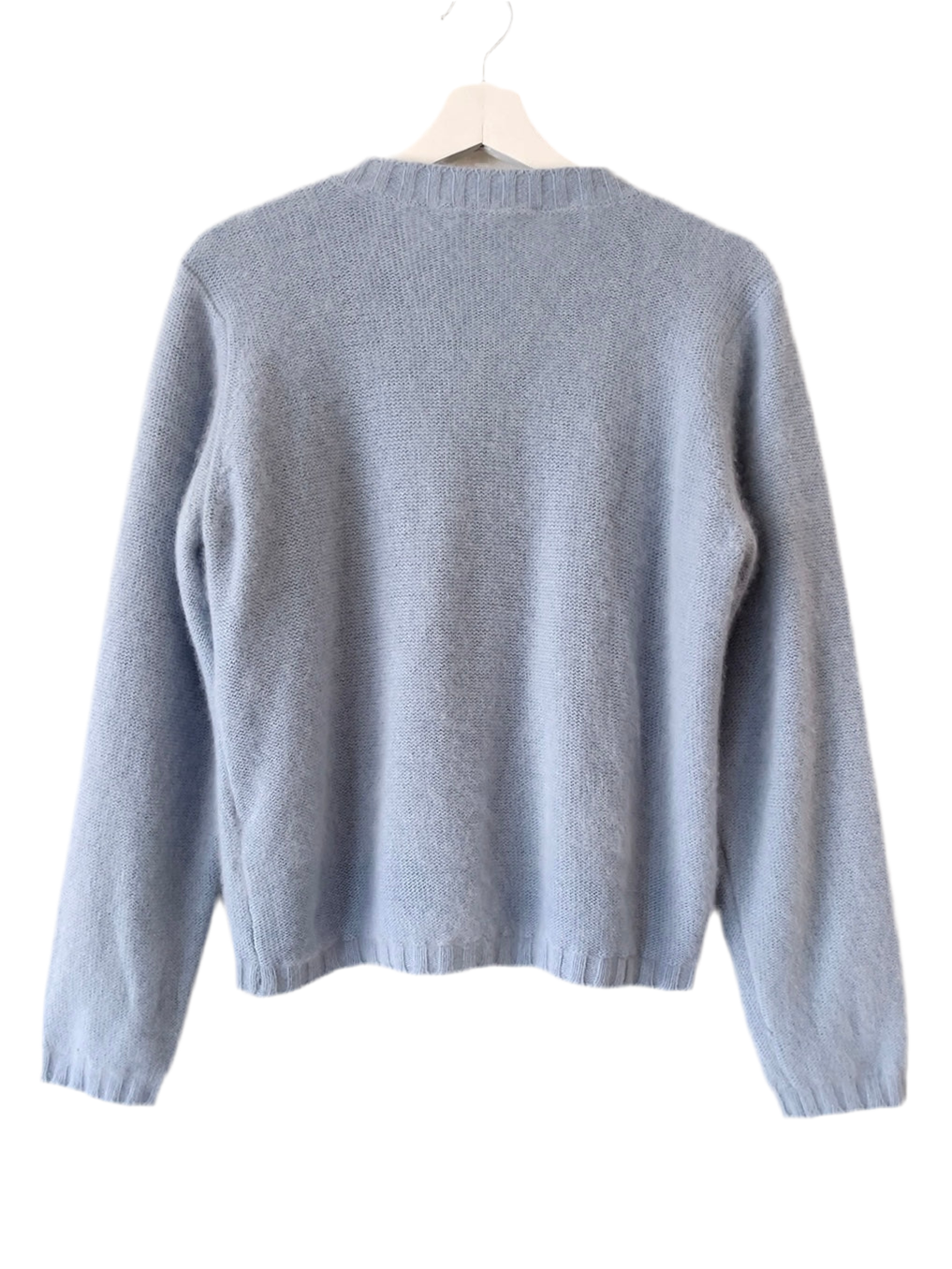 Italy made sky blue Angora mix cardigan