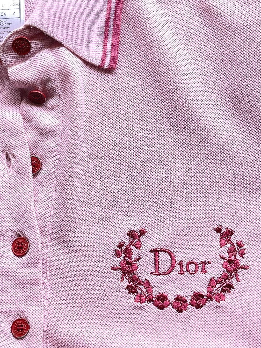 Christian Dior - Boutique Paris pink polo shirt
