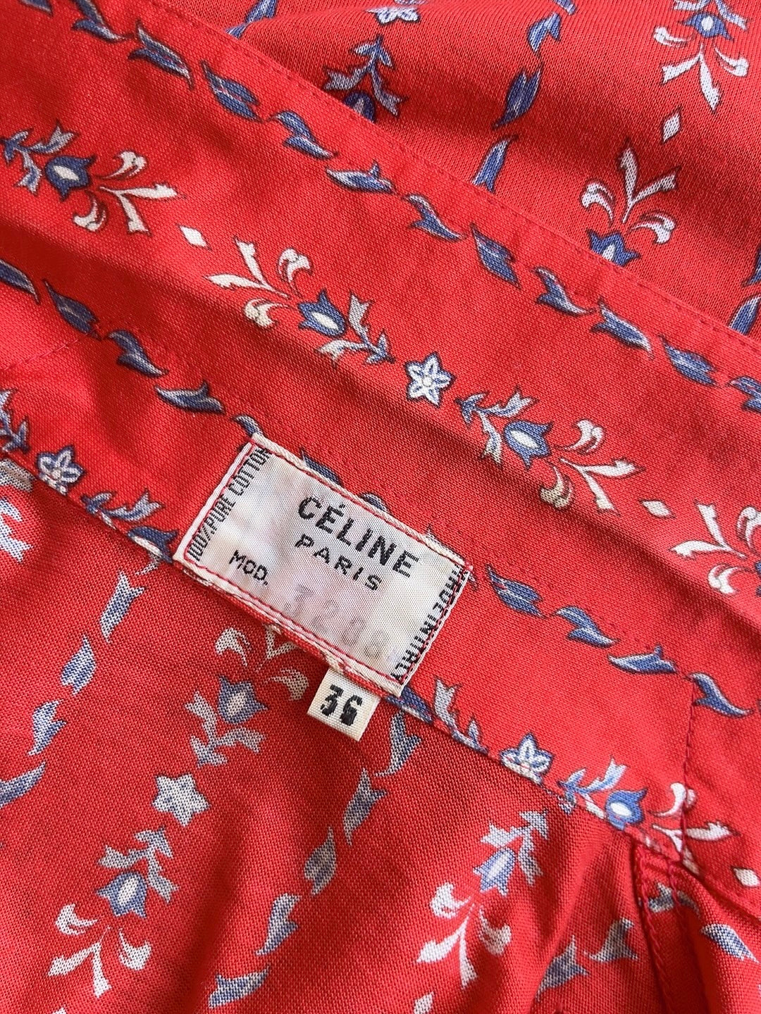 70s old CELINE cotton blouse