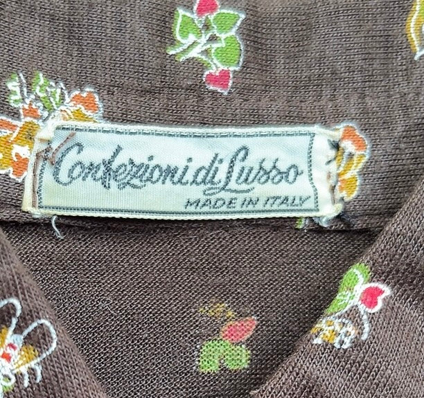 70’s made in Italy brown polo shirt