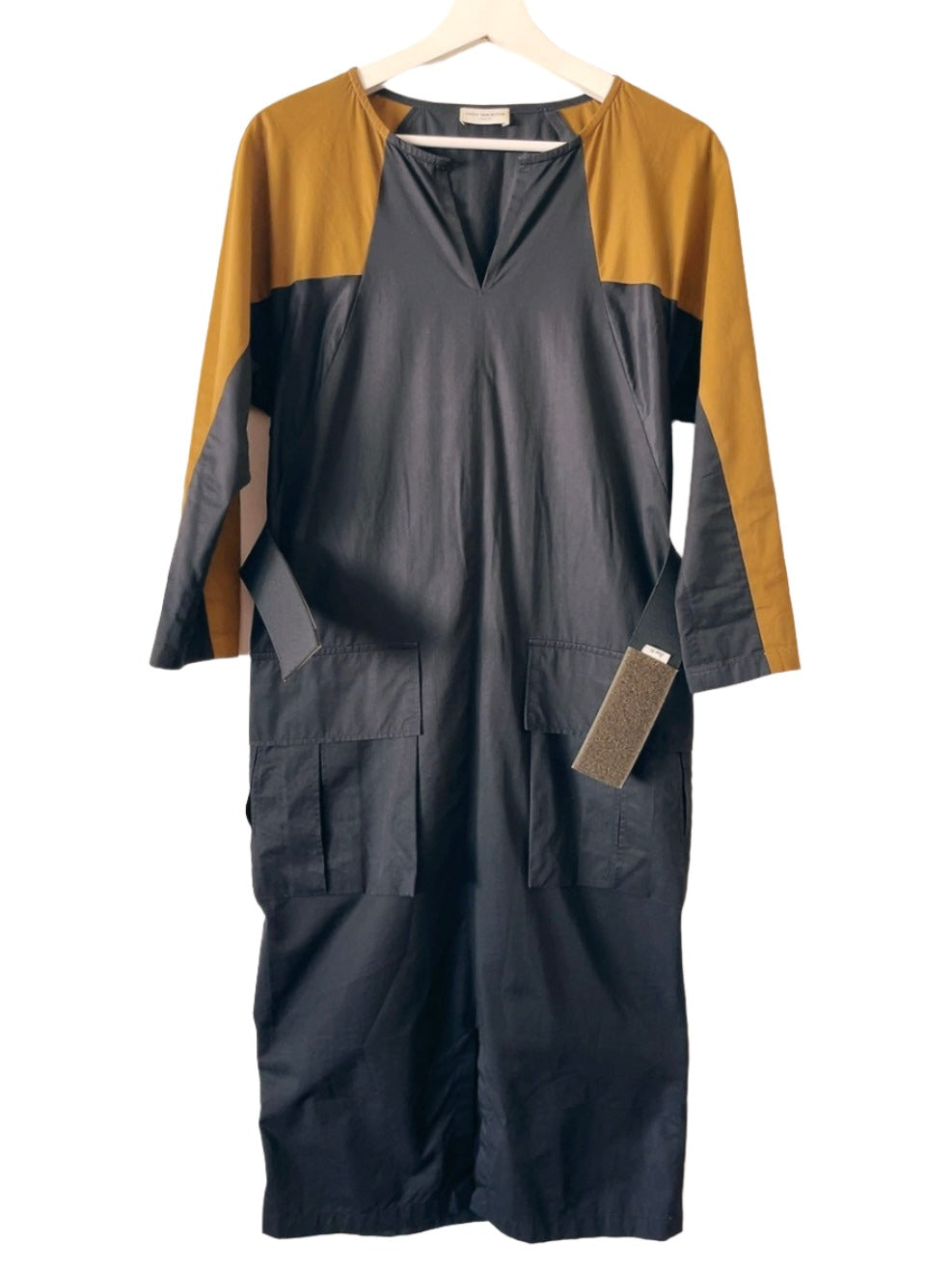 DRIES VAN NOTEN bi-color cotton one-piece dress